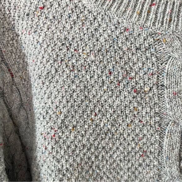 Tommy Hilfiger Grey Colourful Speckled Cable Knit Crewneck Sweater - Picture 5 of 7